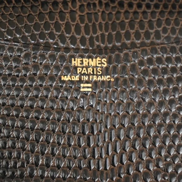 HERMES Mini Notebook Cover Exotic Leather pen 925 Silver Brown 04SH757 - Picture 12 of 14